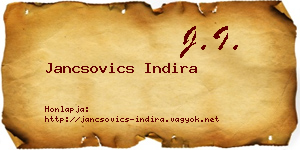 Jancsovics Indira névjegykártya